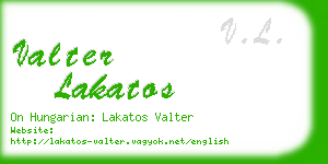 valter lakatos business card